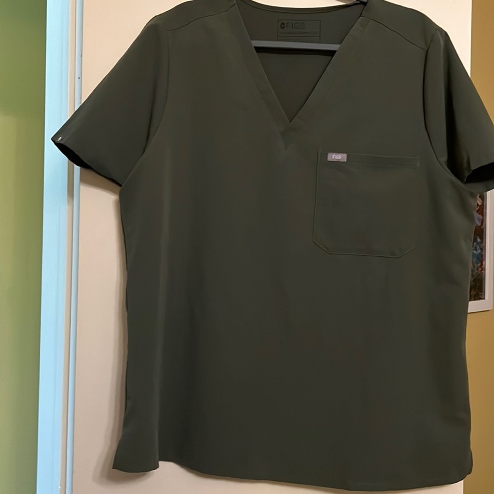 Figs Catarina XXL scrub top moss green